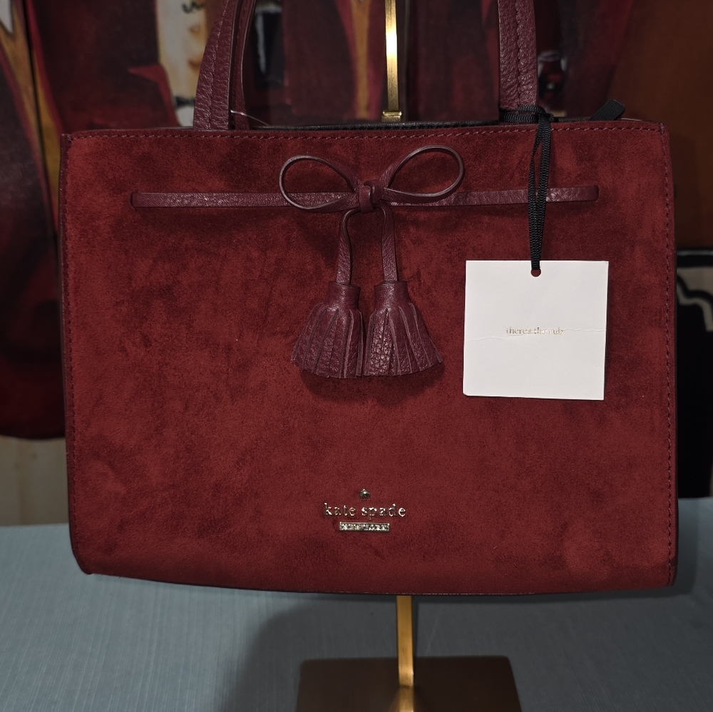 Kate Spade Red Suede Tote Bag - Picture 13 of 13